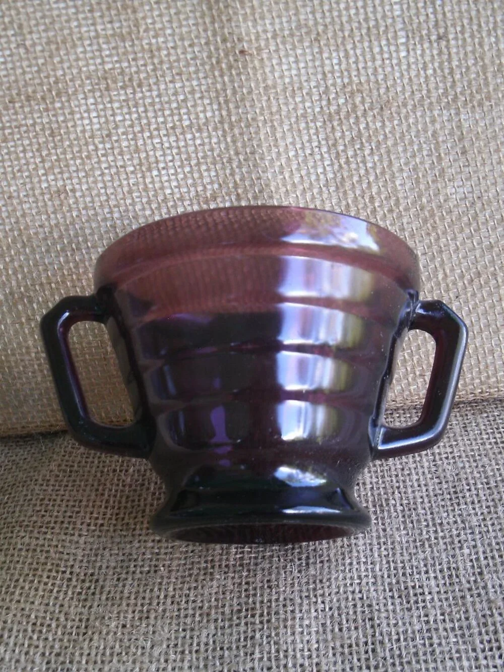 Vintage Hazel Atlas Amethyst Moderntone Open Sugar Bowl